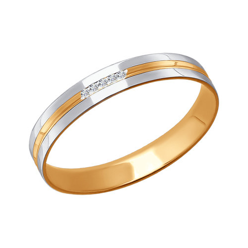 Кольцо, золото, фианит, 110155